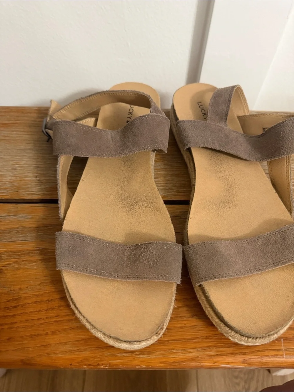 Lucky Brand Gadine Suede Espadrille Sandals Size 10